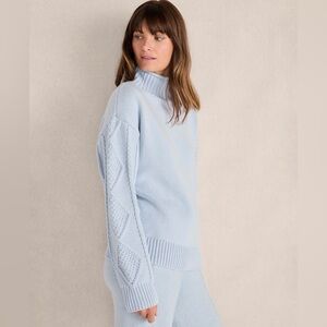Haven Well Within Mock Neck Sweater XL Blue NWT